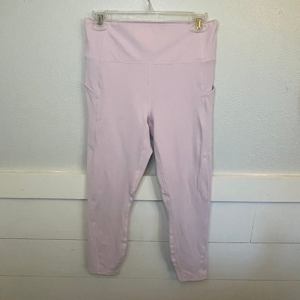 Fabletics PureLuxe Light Pink Ultra High-Waisted 7/8 Leggings Women's Size L